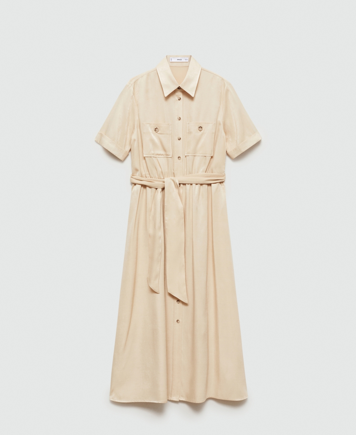 Mango Satin Shirt Dress Blue In Blue