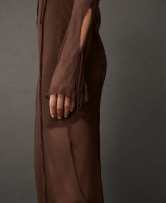 Women's Flared Semi-Sheer Chiffon Dress