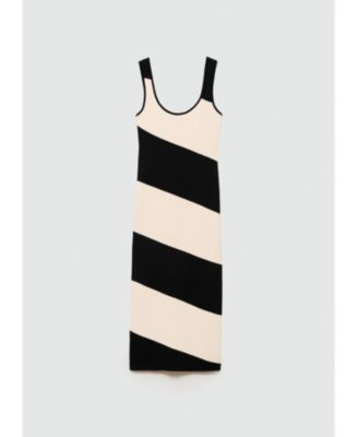 Women's Striped Knitted Midi-Dress