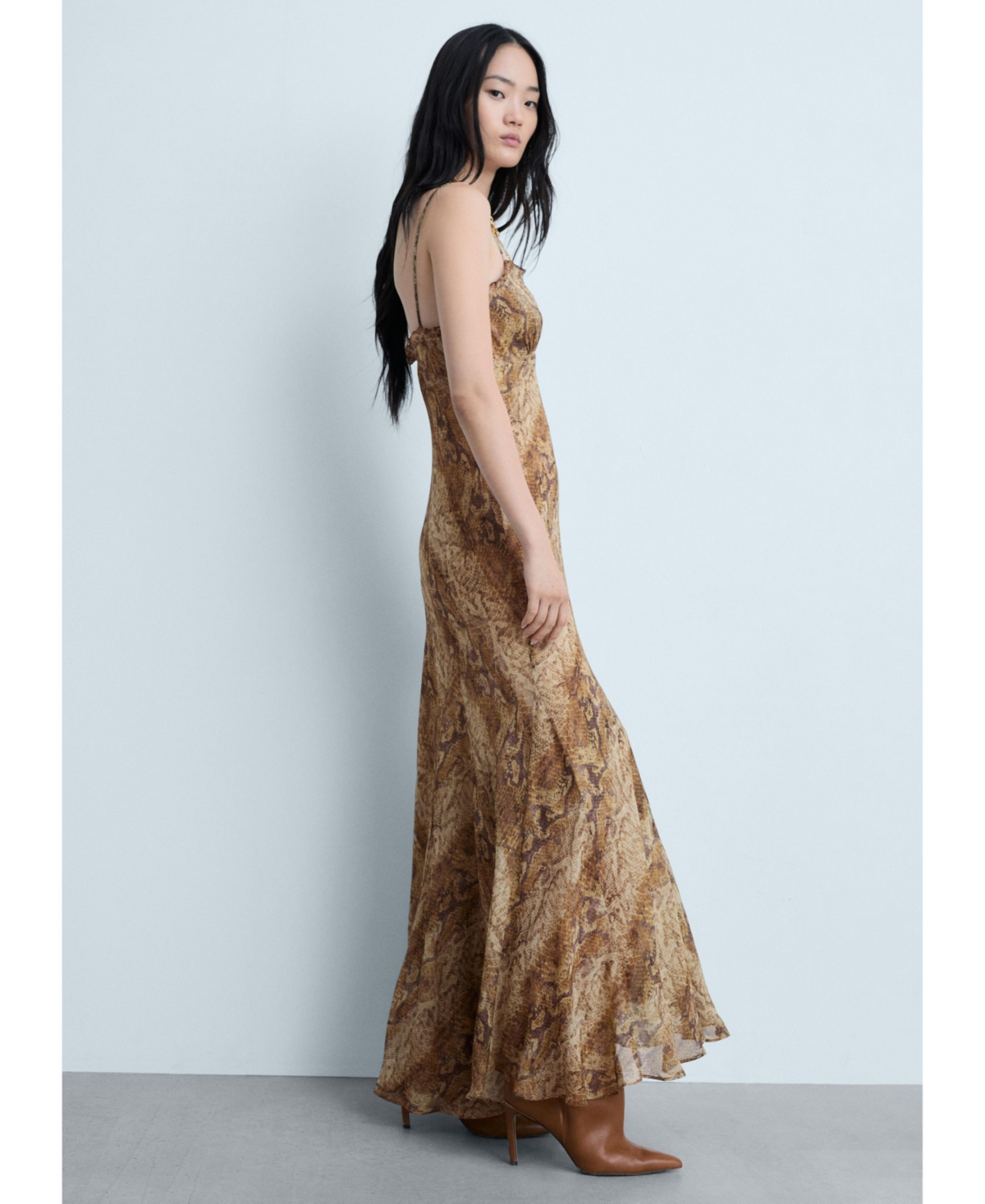 Mango Women's Snake Print Chiffon Dress