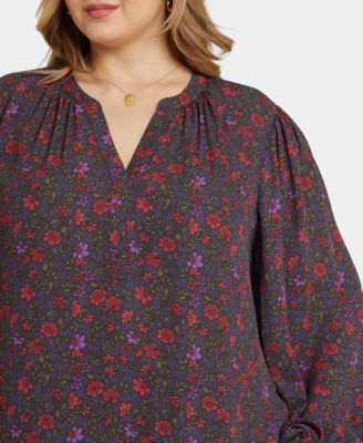 Plus Size Puff Sleeve Popover Top