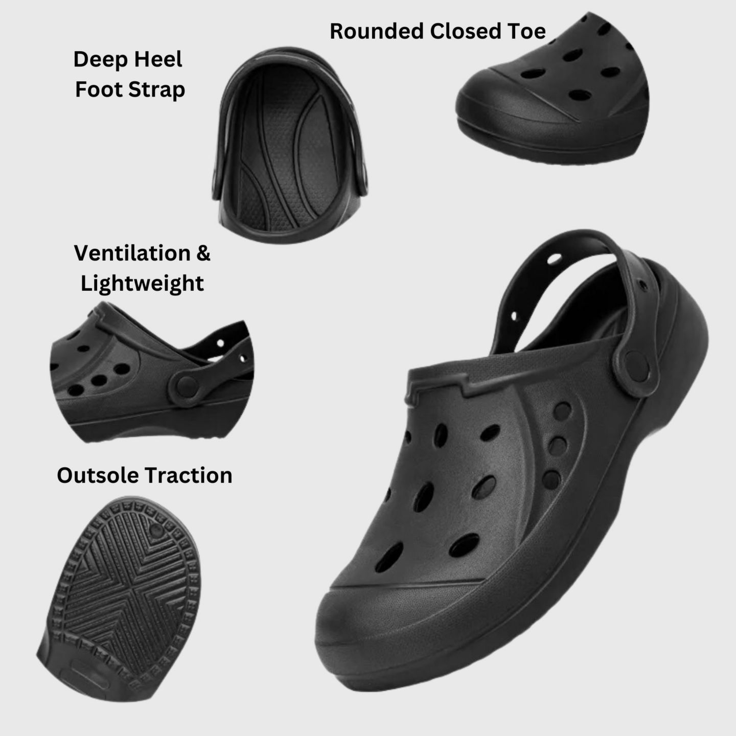 Мужские сандалии Alpine Swiss Clogs Lightweight Slip On Water Sandals Comfort Garden, цвет: Чёрный — фото 5