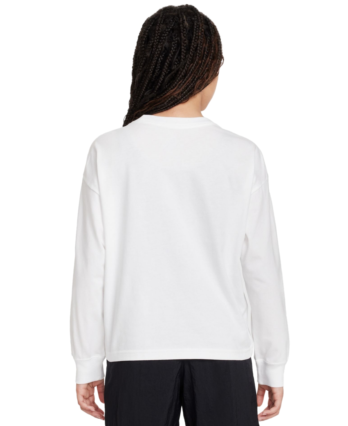 Nike Sportswear Essential Big Kids' (girls') Long-sleeve T-shirt In White