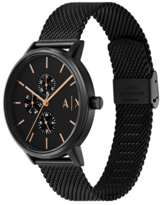 Men's Quartz Multifunction Black Stainless Steel Watch 42mm