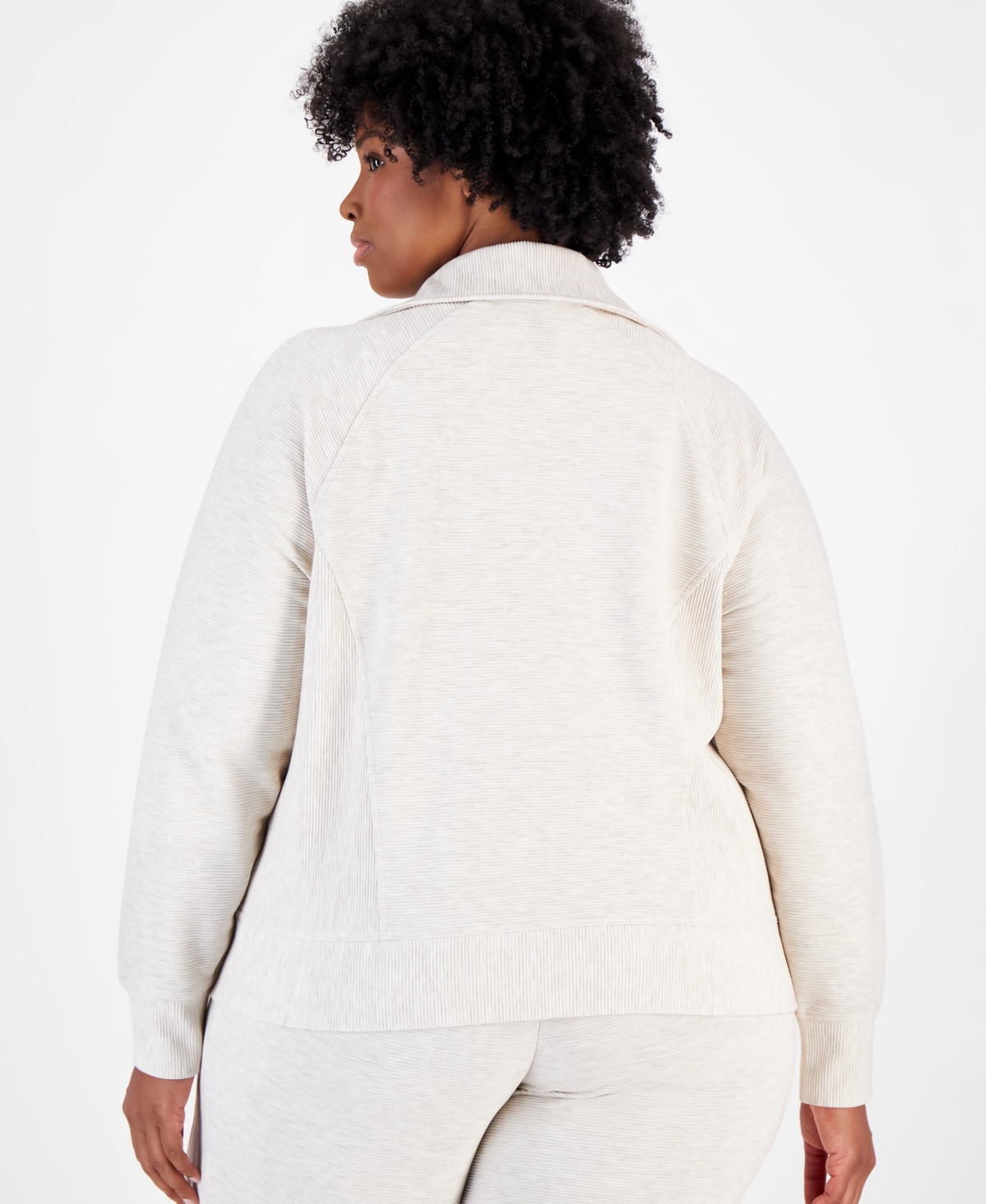 Id Ideology Plus Size Ottoman Full-Zip Top, Created for Macy's
