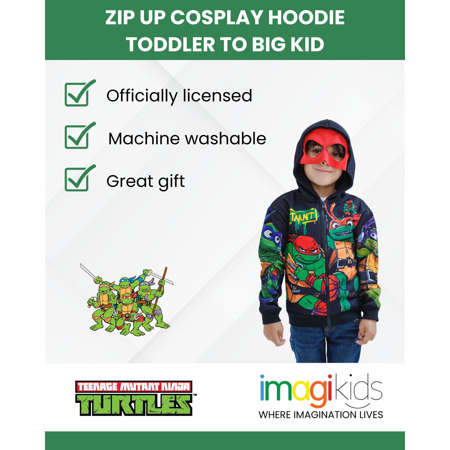 Boys Fleece Zip Up Cosplay Hoodie