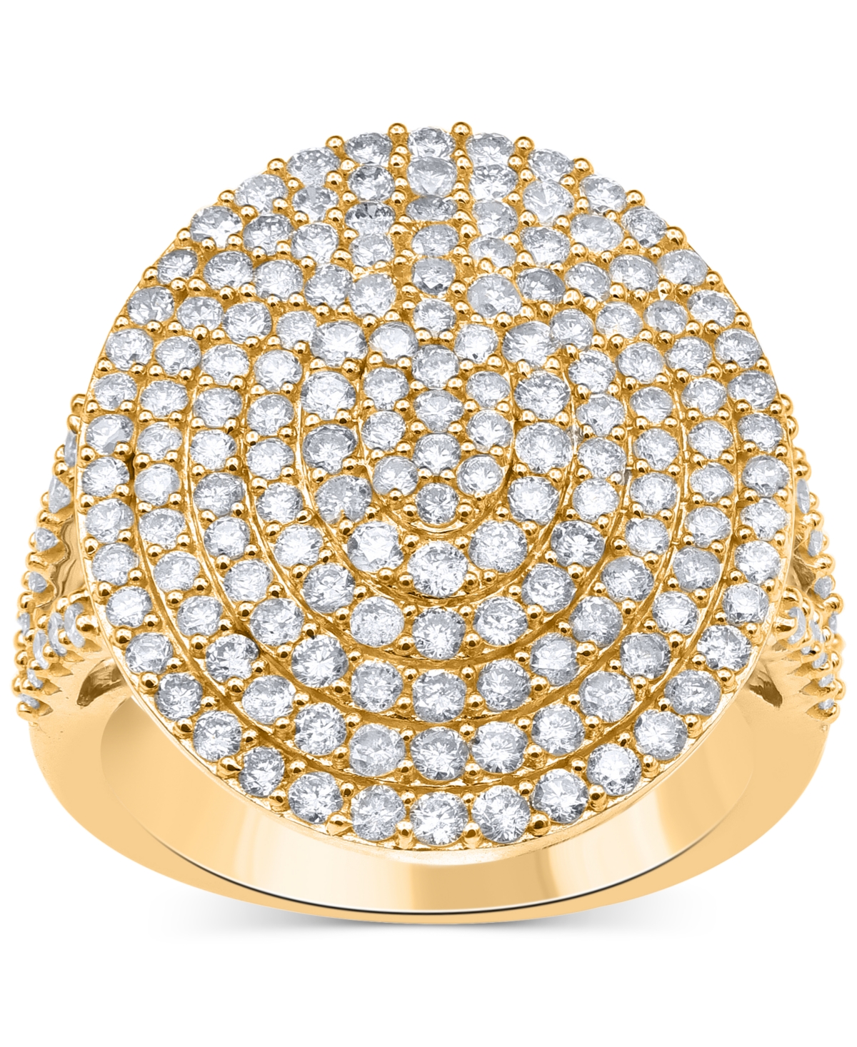 Macy's Diamond Concentric Circle Cluster Statement Ring (1 Ct. T.w.) In 14k Gold In Yellow Gold