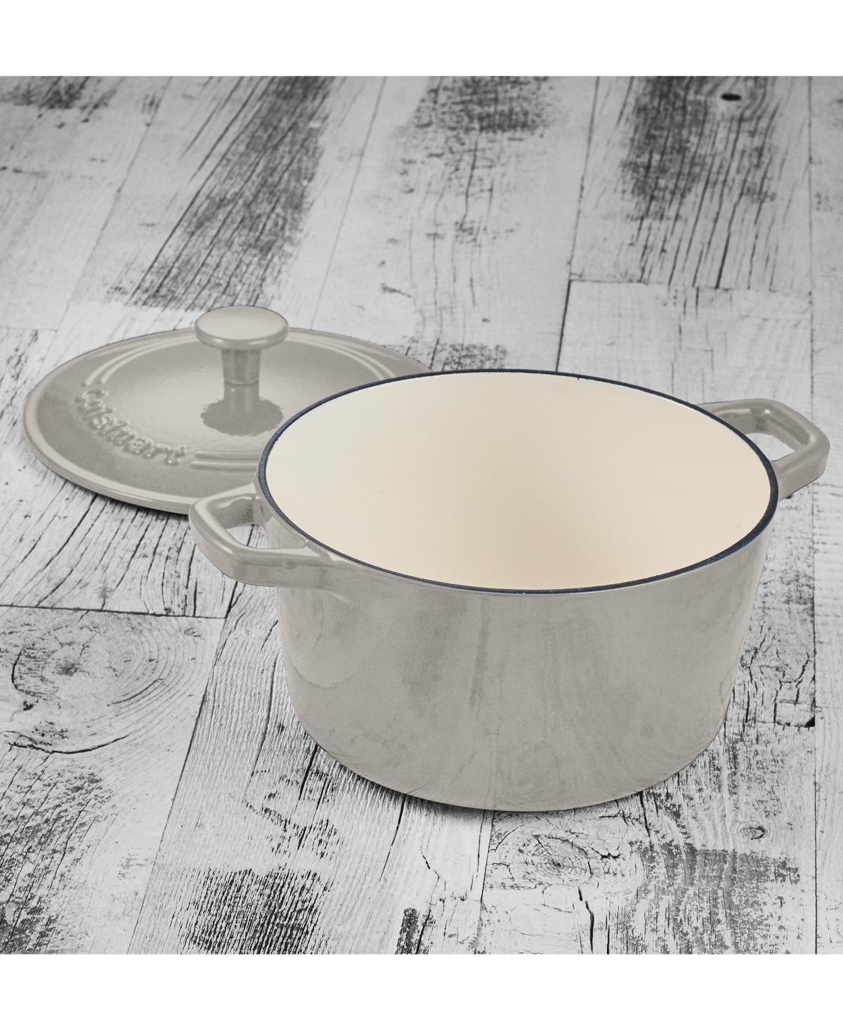 Cuisinart Chef's Classic Enameled Cast Iron 3- Qt. Round Covered Casserole In Linen