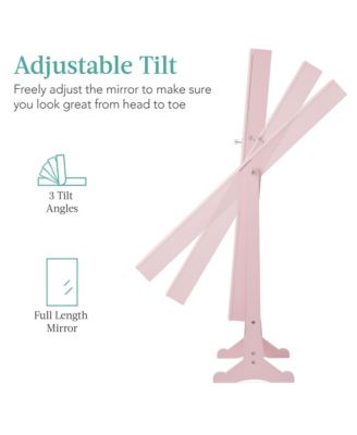 Jewelry Armoire Cabinet, Full Length Mirror w/ Velvet Storage Interior, Lock