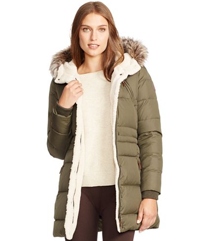 Lauren Ralph Lauren Faux-Fur Hooded Puffer Coat - Coats - Women - Macy's