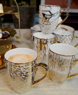 Matrix 6 Pc. Gold-Silver Tone Mugs