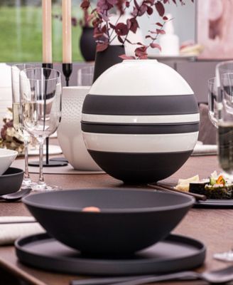 La Boule  Black & White 7-Piece Dinnerware Set, Service for 2