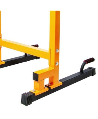 BalanceFrom Multi-Function Home Gym Exercise Dip Stand, 500lb Capacity, Yellow