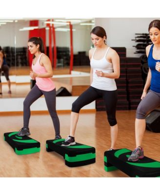 Adjustable Workout Aerobic Step Platform Trainer w/Raisers