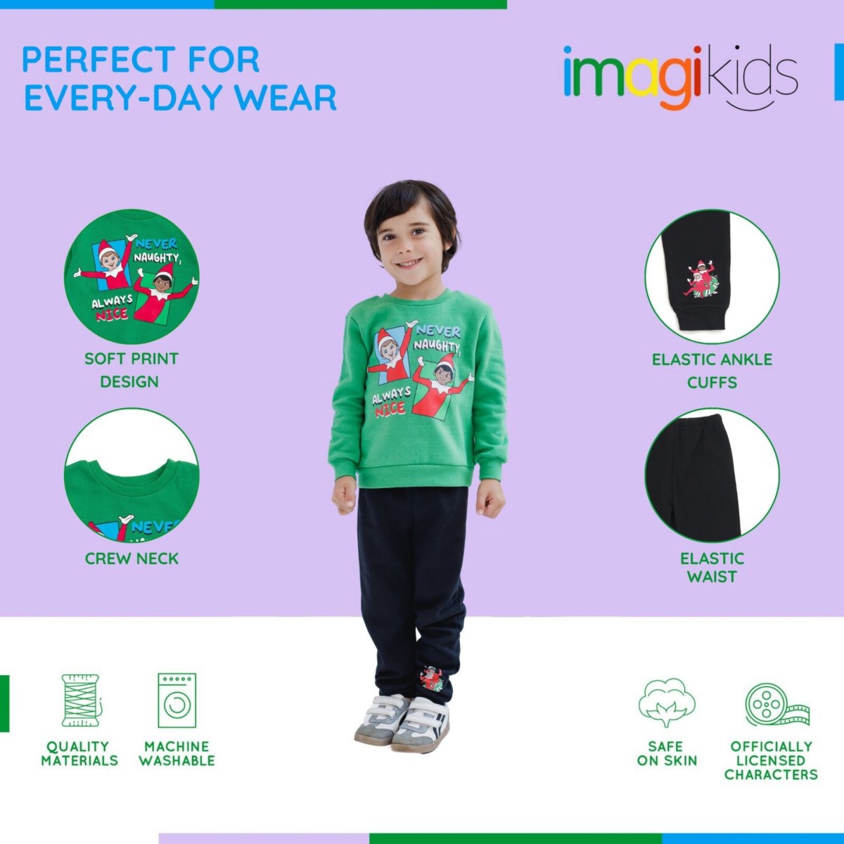 Elf on the shelf Boys The Fleece Sweatshirt and Jogger Pants Outfit Set