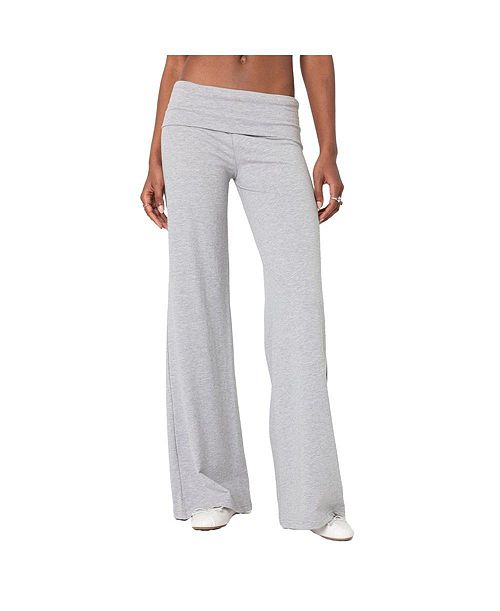 alfani Edikted Womens Wide Leg Fold Over Pants Women's Fashion Shoes & Accessories
