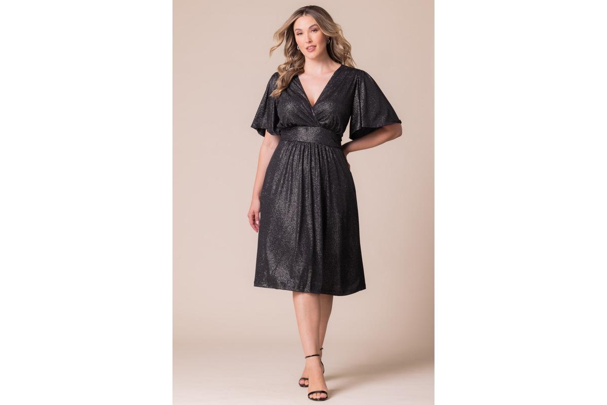 Kiyonna Plus Size Crystal Cove Cocktail Dress with Pockets
