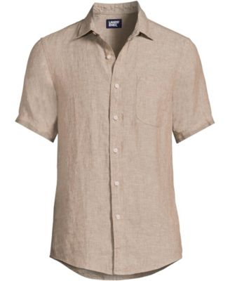 Men's Traditional Fit Short Sleeve Linen Shirt