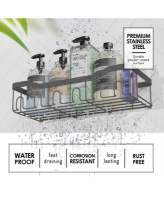 Premium Adhesive Shower Caddy & Bathroom Organizer - Grey