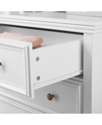 Modern 5-Drawer Dresser – White Cabinet with 5 Drawers, Ideal for Living Room or Farmhouse Closet Storage