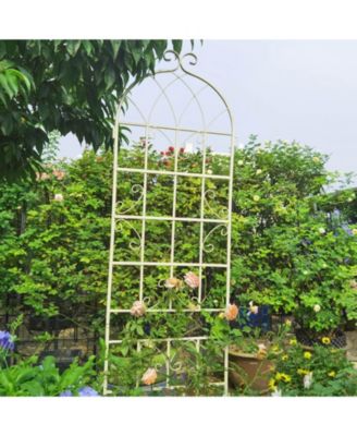 2-Pack Metal Garden Trellis – 86.7'' x 19.7'', Rustproof Cream White Trellis for Climbing Plants and Outdoor Flower Support