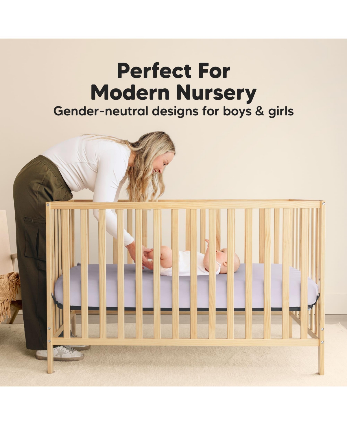 KeaBabies 2pk Soothe Waterproof Fitted Crib Sheets for Girl, Boy, 100% Organic Soft Cotton Crib Mattress Protector Sheet