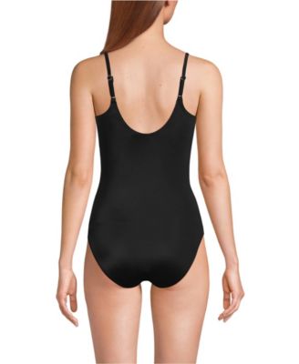Petite Tugless Thin Strap One Piece Swimsuit