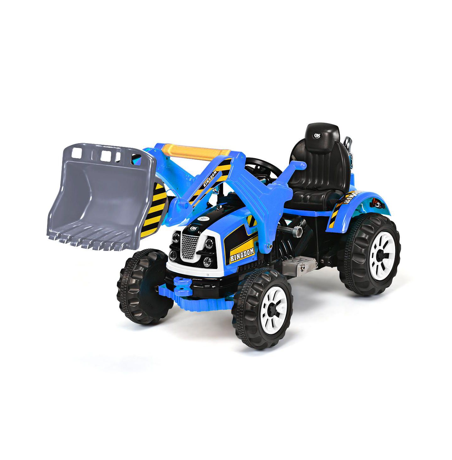 Детская игрушка Costway Excavator Truck with Front Loader, Battery Powered Ride-On, 66 lb. Capacity, Ages 3-10, цвет: Синий — фото 1