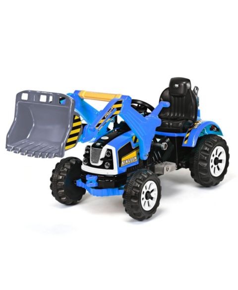 Детская игрушка Costway Excavator Truck with Front Loader, Battery Powered Ride-On, 66 lb. Capacity, Ages 3-10, цвет: Синий