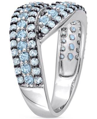 Amethyst (4/5 ct. t.w.) & Rose De France (3/4 ct. t.w.) Swirl Ring in Sterling Silver (Also available in Garnet, Pink Sapphire & Blue Topaz)