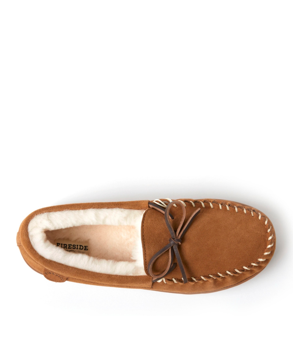Dearfoams Men's Fireside by Nelson Bay Genuine Shearling Moccasin Slipper