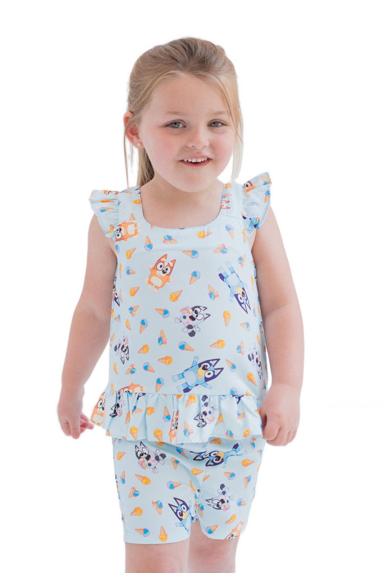 Girl's 6-12 Dress Jumpsuit and 2-Piece Shorts Set