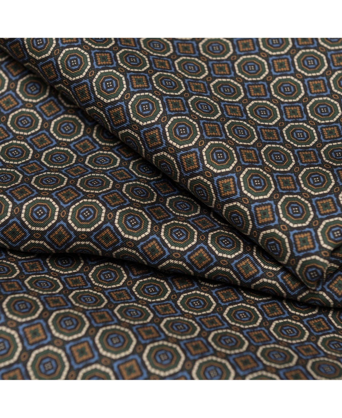 Elizabetta Men's Trastevere - Wool Backed Silk Scarf for Men - Navy and green