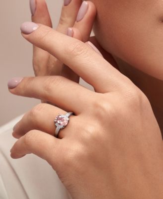 Morganite (1-1/7 ct. t.w.) and Diamond (1/20 ct. t.w.) Ring in 18k Rose Gold Over Sterling Silver (Also available in Aquamarine)
