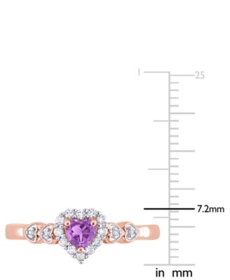 Lab-Grown Blue Sapphire (1/4 ct. t.w.), Lab-Grown White Sapphire (1/8 ct. t.w.), & Diamond Accent Heart Ring in Sterling Silver