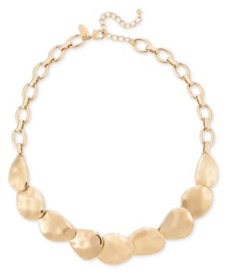Style & Co - Hammered Oval Segmented Statement Necklace, 18-1/2" + 3" extender
