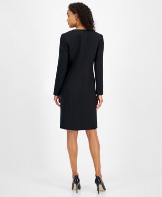 Women's Open-Front Longline Jacket & Sleeveless Sheath Dress