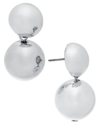 Half & Full Sphere Drop Earrings