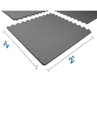 Foam Interlocking Exercise Floor Mat, 96 SqFt, Gray (2 Pack)