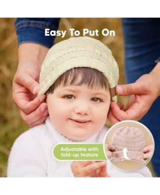 3pk Warmzy Baby Beanies, 0-36 months Baby Hats, Baby Winter Hat for Newborn, Infant, Toddlers, Boys, Girls