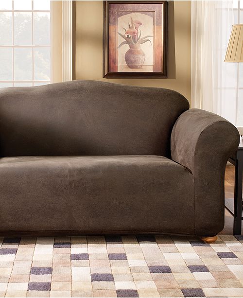 Sure Fit Stretch Faux Leather Separate Seat T Cushion Loveseat