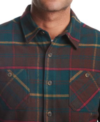 Винтажная мужская рубашка-рубашка в клетку, защищающая от непогоды, с длинными рукавами из вафельного трикотажа Henley и брюки-карго обычного покроя