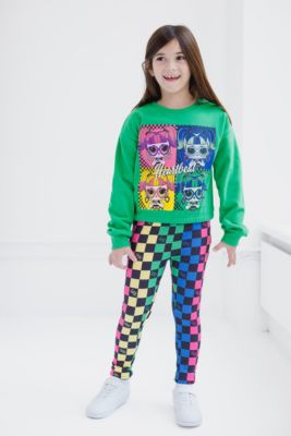 Girls French Terry Sweatshirt and Leggings Outfit Set