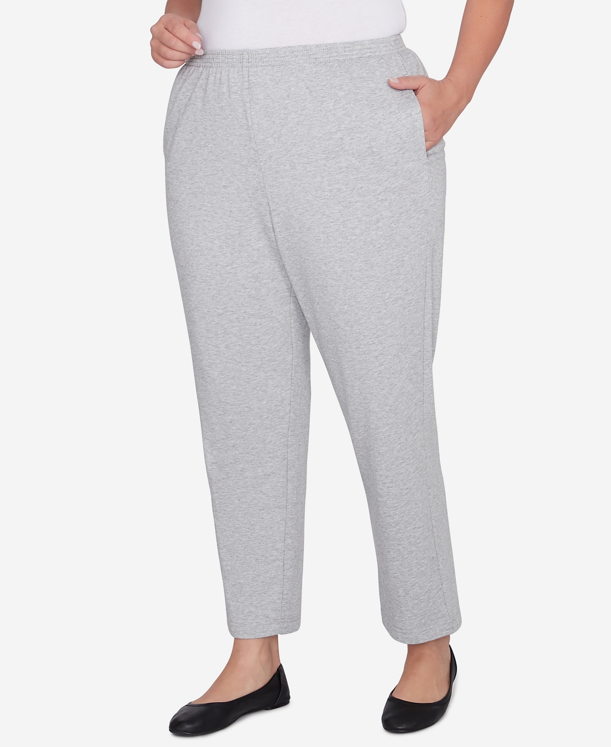 Alfred Dunner Plus Size Casual Fridays French Terry Knit Casual Short Length Pants