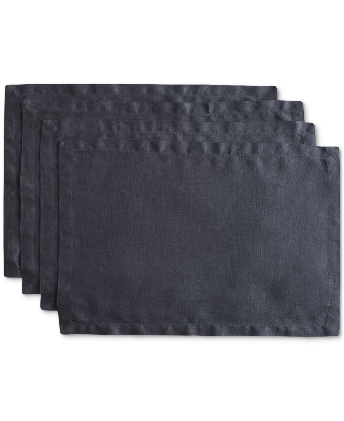 Year & Day Linen Solid-color Placemat, Set Of 4 In Midnight