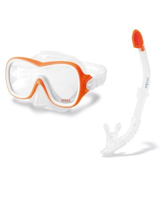 Intex Wave Rider Hypoallergenic Latex Free Mask & Easy Flow Snorkel ...