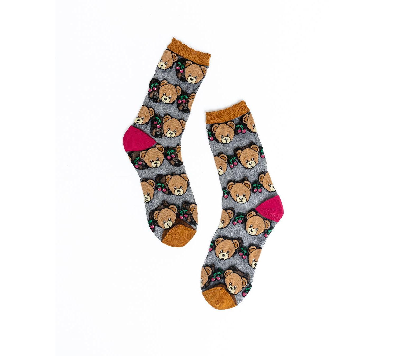 Women's Teddy Bear Ruffle Sheer Sock