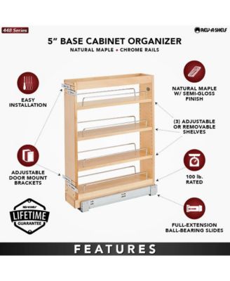 5" Pullout Vanity Storage Organizer for Base Cabinets, 448-BC19-5C