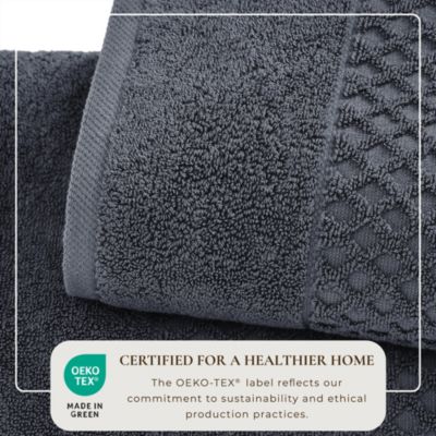 Quick-Drying Cotton Diamond Waffle Textured 6-Piece Bath Towel Set 54x27x0.5 inches,26x16 inches