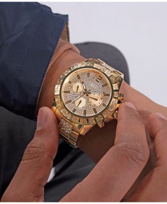 Men's Multi- Function Gold Tone Stainless Steel Watch 48mm